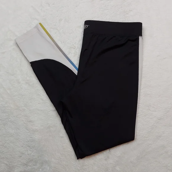 Nordic Track Black White High Rise Athletic Leggings Size L - Picture 1 of 14